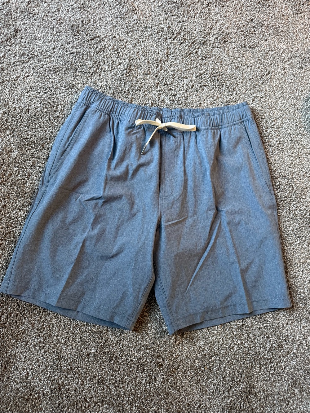 Fair Harbor Chambray Blue Elastic Drawstring Swim Trunks